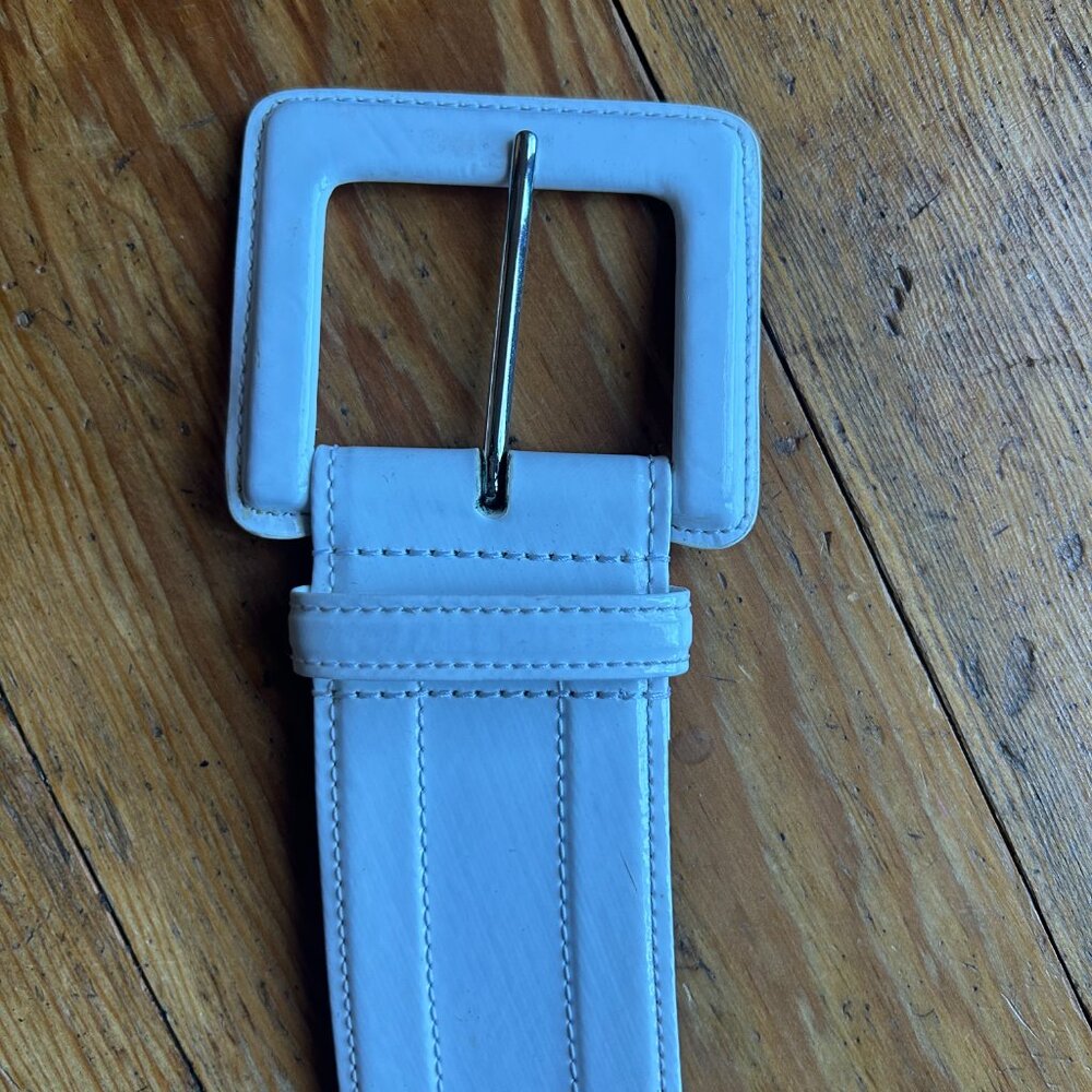 ACCEPTING ALL REASONABLE OFFERS! Ralph Lauren White Wide Leather Waist Belt - Picture 3 of 13